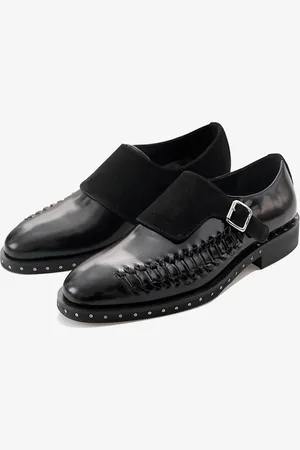 milanoo.com Mocassini da uomo con fibbia in pelle di mucca