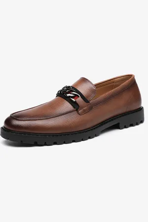 milanoo.com Mocassini da uomo slip-on punta tonda scarpe da monaco basse suola antiscivolo scarpe penny