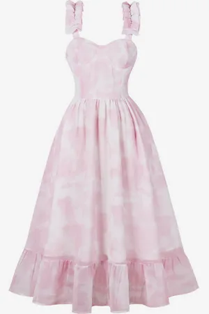 milanoo.com Abito vintage con scollo a cuore senza maniche stile Hepburn midi per donna 2025