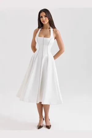 milanoo.com Abito midi con scollo all