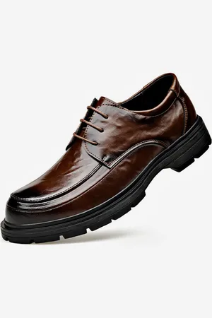 milanoo.com Scarpe eleganti da uomo punta tonda plateau derby spesse design britannico scarpe da cerimonia eleganti e da festa