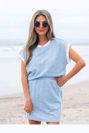 milanoo.com Completo casual da due pezzi con top a maniche corte e minigonna per l