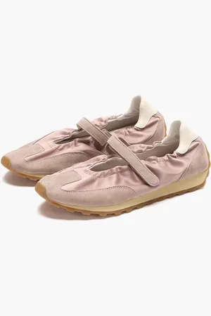 milanoo.com Sneakers Mary Jane rosa con punta tonda e elastico scarpe casual