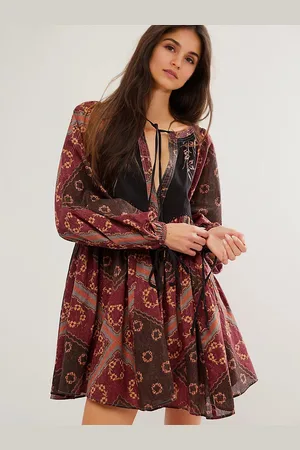 milanoo.com Mini abito a tubino con stampa boho a maniche lunghe per donna 2025