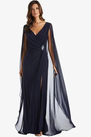 milanoo.com Abito da festa per la madre della sposa Abiti da ospite con applicazioni a trapezio senza maniche con scollo a V per il matrimonio