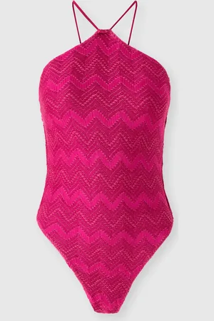 Missoni Costume intero in viscosa zig zag lamé con scollo all