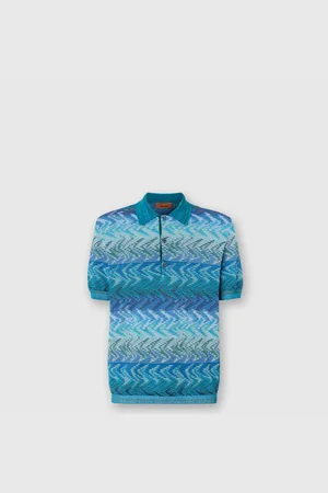 Missoni Polo in maglia di cotone lavorata con profili a contrasto, Uomo