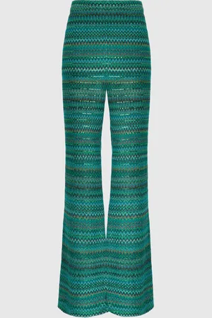 Missoni Pantaloni flare in misto viscosa zig zag con paillettes, Donna