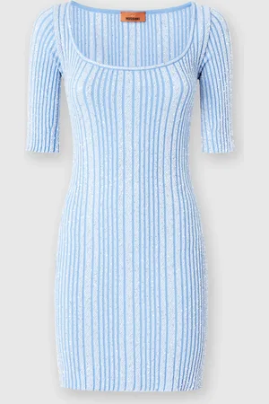 Missoni Mini-abito a costine con paillettes e maniche corte, Donna