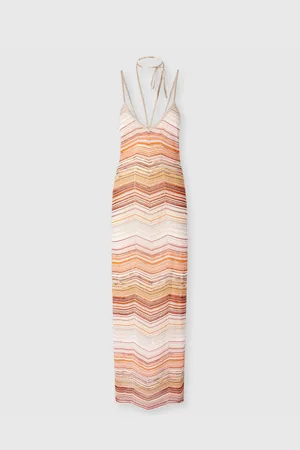 Missoni Abito lungo chevron lamé con paillettes e laccio décor, Donna