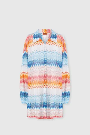 Missoni Camicia oversize in misto viscosa zig zag lamé, Donna