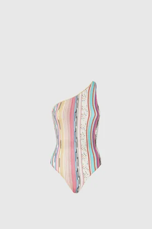 Missoni Costume intero monospalla in viscosa fiammata lamé, Donna