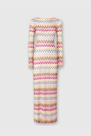 Missoni Abito lungo in pizzo di viscosa lamé con schiena scoperta, Donna