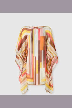 Missoni Caftano corto in seta stampata con maniche ampie, Donna