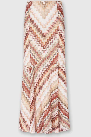 Missoni Gonna lunga svasata con motivo zig zag seghettato lamé, Donna