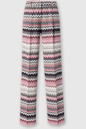 Missoni Pantaloni classici con motivo zig zag seghettato lamé, Donna