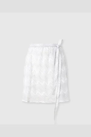 Missoni Minigonna copricostume a portafoglio in viscosa zig zag lamé, Donna
