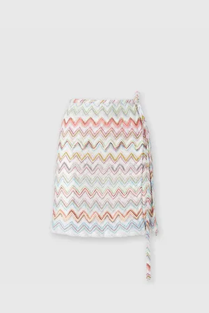 Missoni Minigonna a portafoglio in misto viscosa zig zag lamé, Donna