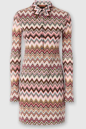 Missoni Mini-abito taglio polo in cotone e viscosa zig zag, Donna