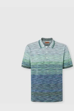 Missoni Polo in piquet di cotone fiammato sfumato, Uomo