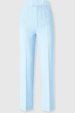 Missoni Pantaloni classici in cotone e viscosa zig zag con fondo crop, Donna