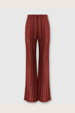 Missoni Pantaloni flare in misto viscosa zig zag con paillettes, Donna