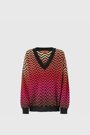 Missoni Maglia oversize motivo chevron dégradé con scollo a V, Donna