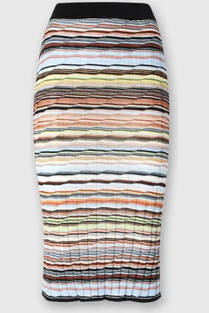 Missoni Gonna longuette a costine in cotone e viscosa a righe, Donna