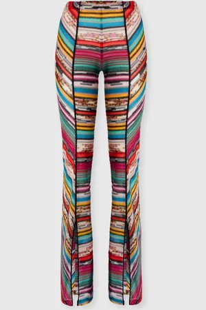 Missoni Pantaloni in viscosa fiammata lamé con spacchi sul fondo, Donna