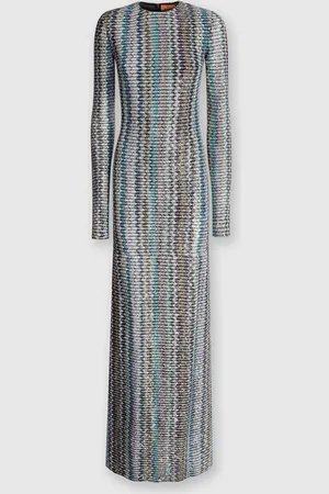 Missoni Abito lungo con paillettes e dettaglio cut out, Donna