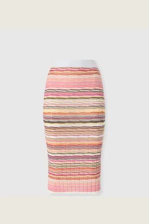 Missoni Gonna longuette a costine in cotone e viscosa a righe, Donna