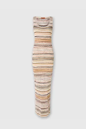 Missoni Abito lungo in viscosa goffrata lamé motivo onde, Donna