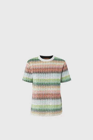 Missoni T-shirt girocollo in maglia zig zag dégradé con paillettes, Donna