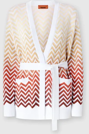 Missoni Cardigan motivo chevron dégradé con cintura, Donna