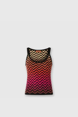 Missoni Canottiera in cotone e viscosa chevron dégradé, Donna