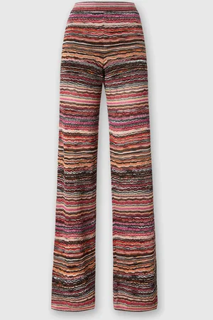 Missoni Pantaloni dritti in viscosa goffrata lamé motivo onde, Donna