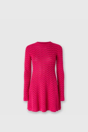 Missoni Mini-abito a maniche lunghe motivo chevron tono su tono, Donna