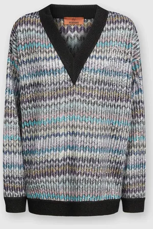 Missoni Pull oversize con scollatura a V e paillettes, Donna