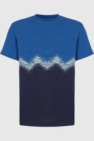 Missoni T-shirt girocollo in cotone con zig zag fiammato, Uomo