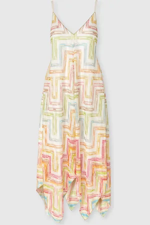 Missoni Abito copricostume lungo in tulle stampato con fondo a foulard, Donna