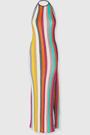 Missoni Abito lungo in maglia a costine rigata lamé, Donna