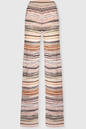 Missoni Pantaloni dritti in viscosa goffrata lamé motivo onde, Donna