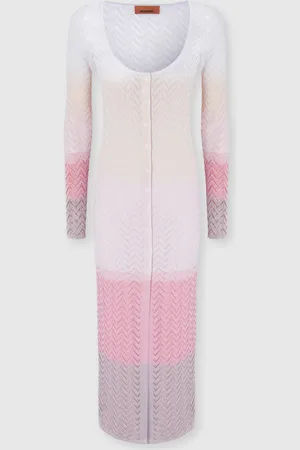 Missoni Cardigan lungo in viscosa chevron sfumata, Donna