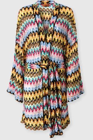 Missoni Kimono copricostume in pizzo di viscosa lamé con cintura, Donna