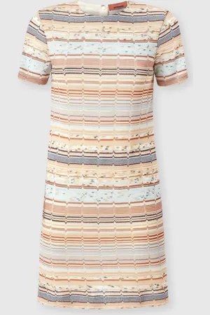 Missoni Mini-abito a maniche corte con greca zig zag lamé, Donna