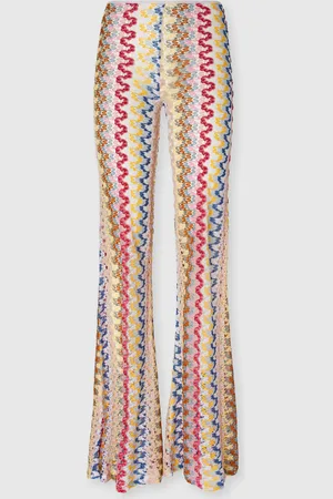 Missoni Pantaloni flare a vita bassa in pizzo di viscosa lamé, Donna