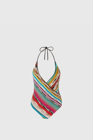 Missoni Costume intero in viscosa fiammata lamé con scollo a V, Donna