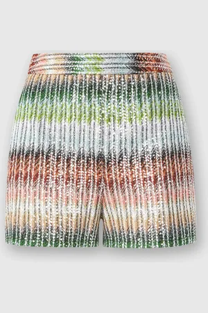 Missoni Shorts in maglia zig zag dégradé con paillettes, Donna