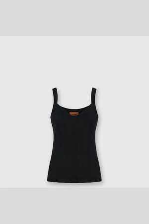 Missoni Canottier in cotone e viscosa zig zag tono su tono, Donna