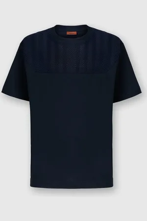 Missoni T-shirt in jersey di cotone con inserto zig zag, Uomo